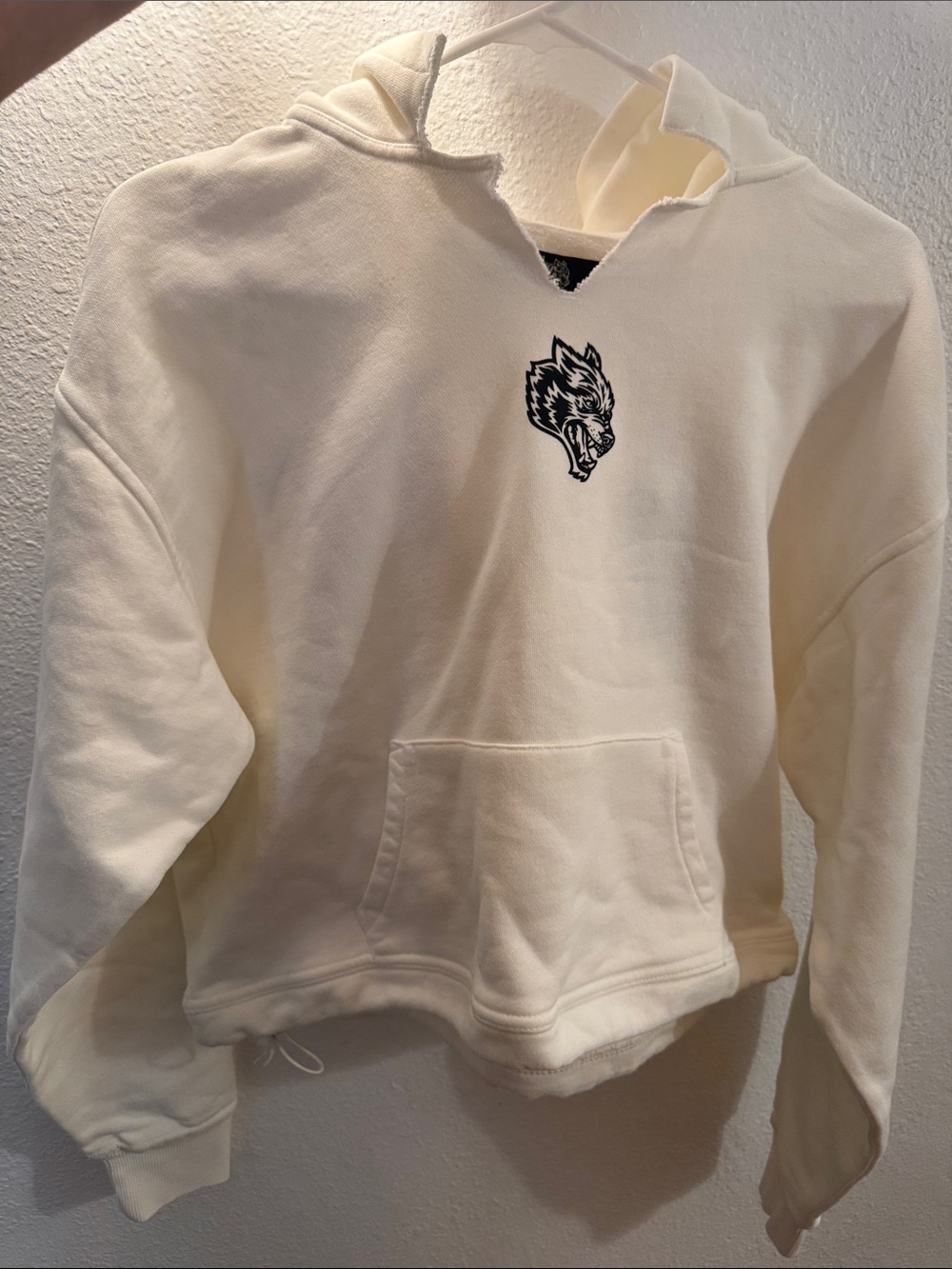 Darc Sport SHE White Hoodie with Black Wolf Emblem